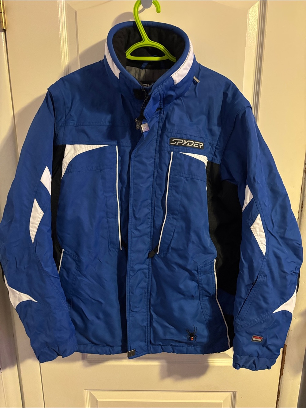 Spyder Blue Ski Jacket with White and Black Accents